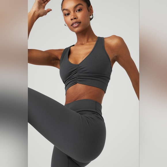 ALO Yoga Pants - Alo High-Waist Airbrush Legging Medium Anthracite